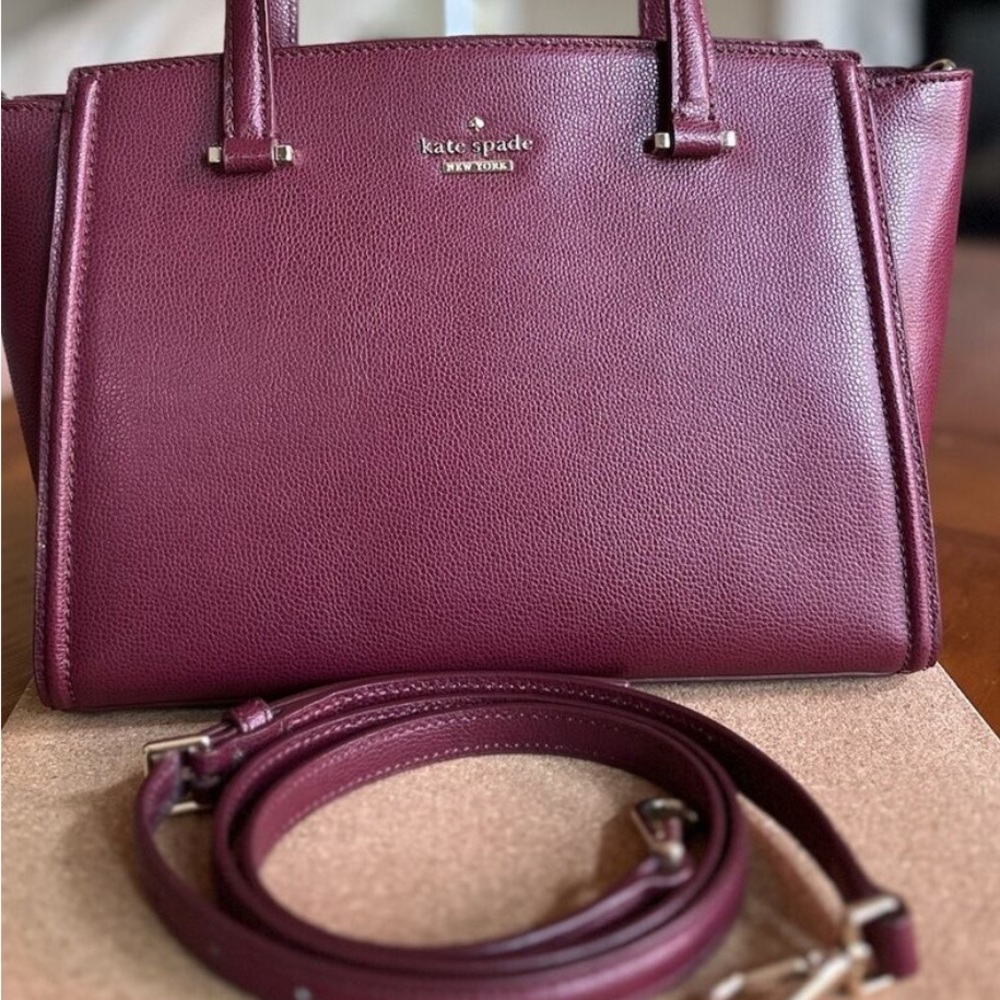 USED Burgundy Kate Spade Satchel Tote Bag